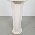 Vintage Art Deco Carrara Marmer Zuil Side Table ’60 Italy thumbnail 2