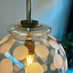 Leuke Vintage Hanglamp Met Rookglas En Messing Armatuur thumbnail 3