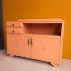 Vintage Brocante Dressoir, Kast Met Vitrine Gedeelte, Kastje thumbnail 15