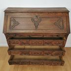 Antiek Vintage Secretaire Ladekast Landelijk Bureau Buro 1 thumbnail 5