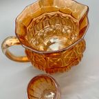 Franse Carnaval Iriserend Glas Waterkan En Glas Oranje thumbnail 3