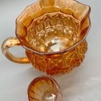 Franse Carnaval Iriserend Glas Waterkan En Glas Oranje thumbnail 2