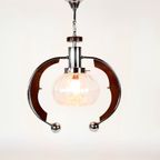 Mazzega Murano - Glas- Hanglamp - Teak - Chroom - 1960 thumbnail 3