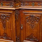 Antiek Rococo Buffet - Vitrinekast Met Ingebouwde Klok. thumbnail 6