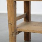 Geweldige Antieke En Rustieke Franse Pinewood Halbank/ Bank Voor Aan De Eettafel thumbnail 15