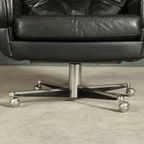 Vintage Lederen Draaifauteuil Met Hocker – Jaren 70 thumbnail 6