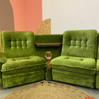 Super Gave Groen Fluwelen Vintage Elemenentenbank thumbnail 8