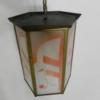 Art Deco Hanglamp Met 6 Glasplaatjes thumbnail 11