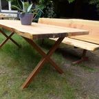 Prachtige Boomstam Tuinbank 220 Cm thumbnail 11