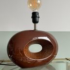 Bruine Ovalen Tafellamp Vintage Bruin Uniek Lamp Groot thumbnail 2