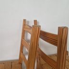 4 Vintage Grenen Scandinavische Papercord Stoelen thumbnail 8