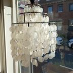 Capiz Schelpen Hanglamp Chrome Frame 45 Diameter. thumbnail 5