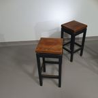 3 X Oak Construction Stools 1960s thumbnail 29