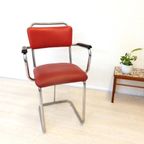 Vintage Stoel Industrieel Gispen Stijl Eetkamerstoel Chroom thumbnail 5