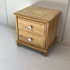 Blank Grenen Ladekastje Nachtkastje Brocante thumbnail 2