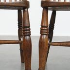 Geweldige Set Van 6 Antieke Engelse Windsor Stickback Chairs Uit De 19e Eeuw thumbnail 13