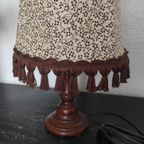 Vintage Tafellamp Hout Bloemen thumbnail 6
