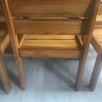6 Grenen Eetkamerstoelen, Zweden Jaren 70 thumbnail 8