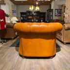 Engelse Vintage Bendic Chesterfield Clubfauteuil Cognac Leer thumbnail 6