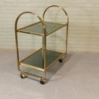 Vintage Italiaans Bar Cart Trolley, Goud thumbnail 5