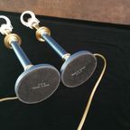 Tafellamp - Bedlamp - Kastlamp - Blauw - Metaal - Met Kap - 2 Stuks. thumbnail 12