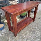 Teakhouten Sidetable, Haltafel, Wandconsole thumbnail 5