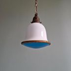 Bauhaus-hanglamp In Opaline En Blauw Gesatineerd Glas, 1920 thumbnail 11
