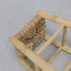4x Vintage Barkruk Hout En Riet 1970s thumbnail 7