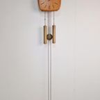 Vintage Wuba Wandklok Teak Messing ’60 Mid Century Klok thumbnail 2