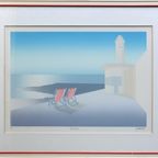 Lithografie 'red Chairs' Door Ole Kurtzau thumbnail 3