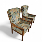 2 X Casala Wingback / Lounge / Armchair In Top Condition / 4 Small Cushions / 1960s thumbnail 5