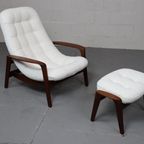 Vintage Teak "Scoop" Chair With Ottoman By R.Huber & Co thumbnail 2