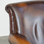 Donkerbruine Rundleren Engelse Stijl Fauteuil/armchair Met Een Robuuste Uitstraling thumbnail 11