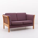 Vintage Danish Design Two Seat Sofa / 2 Zitsbank In Aubergine Wool thumbnail 4