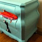 Blauwe Ladekast “goudvis”, Vintage Blue - Eclectisch thumbnail 7