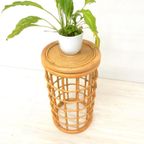 Retro Vintage Bijzettafel Plantentafel Jaren 70 Rotan Riet thumbnail 7