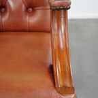 Mooie En In Hoogte Verstelbare Rundleren Engelse Stijl Chesterfield Bureaustoel thumbnail 10