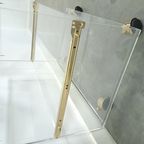 Space Age Plexiglas Trolley Met Messing, Tv Meubel thumbnail 9