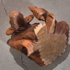 Xl Handcrafted Wooden Sculpture A Monkey Who Likes Banana thumbnail 13