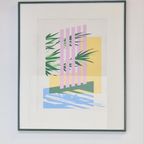 Vintage Postmodern Art Stilleven Zeefdruk Eclipse 1980 Boho thumbnail 3