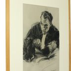 Grote Houtskool Tekening Advocaat Kunst Driesschaert Gedateerd 1974 thumbnail 4