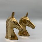 Vintage Boekensteunen Messing Paard thumbnail 5