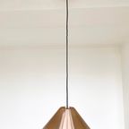 Vintage Koperkleurige Hanglamp Met Geperforeerde Kap thumbnail 4
