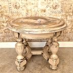 Hout Tafel In Roze / Vintage Look Salontafel/ Uniek Handbeschilderde Tafel thumbnail 4
