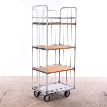 Vintage Rolstelling / Rolcontainer | Oud Winkelrek| Industriele ...