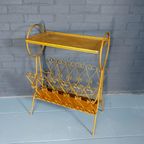 Elegant Vintage Magazine Rack Mid Century, Perforated Top Mategot Style thumbnail 2