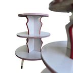 Vintage Ronde Etagere / Winkelrek / Vitrine thumbnail 4