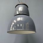 Grote Industriële Blauwgrijze Emaille Hanglamp thumbnail 9