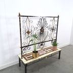 Stalen Vintage Plantenrek Met Gekleurde Tegels, Roomdivider thumbnail 4