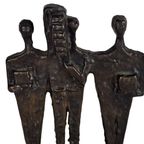 Ontwerper Onbekend - Zwaar Bronzen Beeld - Marmeren Sokkel - 1990'S thumbnail 3